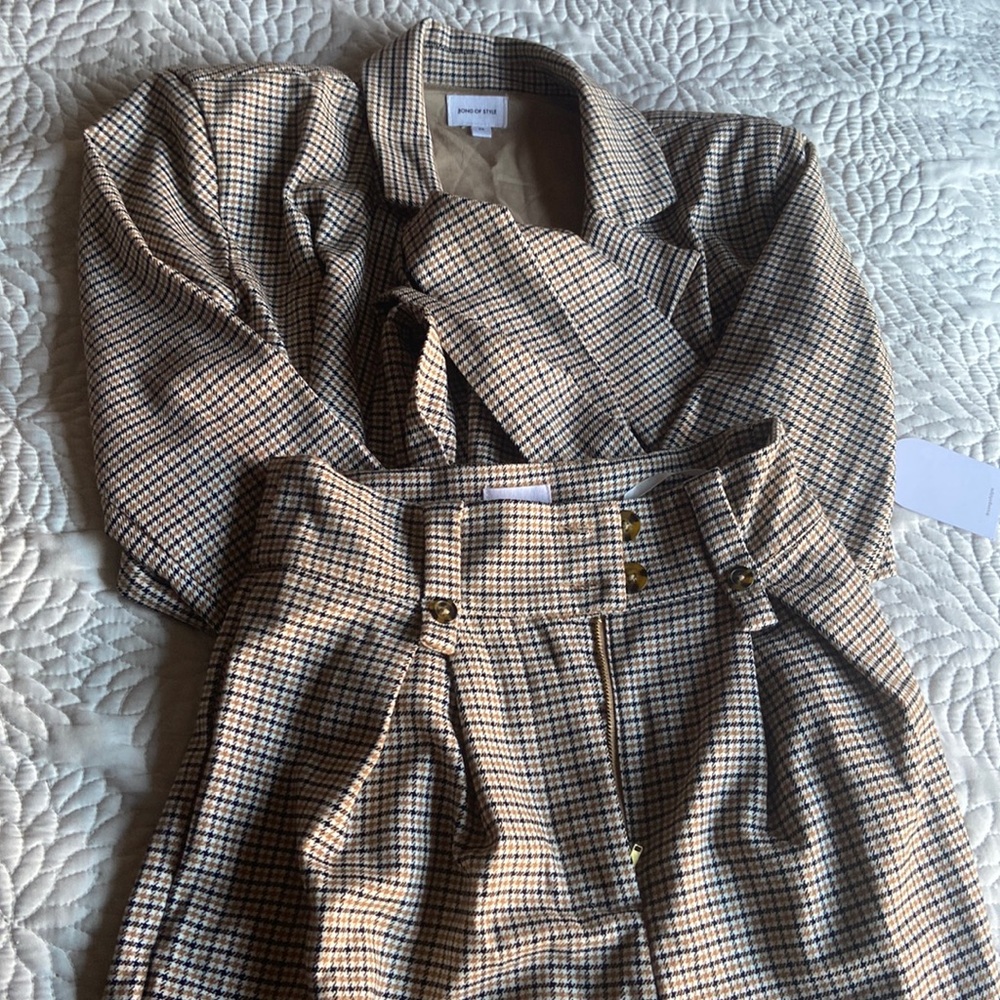 Song of Style Brown Plaid Set